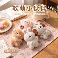 Cartoon Cute Animal Plush Brooch Bear Puppy Doll Clothes Pin Accessories Decoration Bag Pendant Free