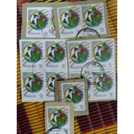 Malaysia 1997 World Youth Football Mixture of 50sen Stamps - 10 pieces