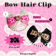 Lace & Pearl Ribbon Hair Clip | Korean Gyaru Style Hair Accessories | Blackpink Hairclip