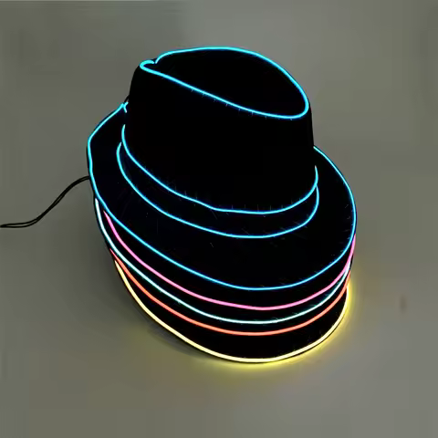 LED Fedora Hat Concert Grand Event Concert NightClub Masquerade Jazz Top Cap Luminous Hat Men Women 