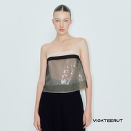 VICKTEERUT (ราคาปกติ 6350 -.) Spaghetti Strap Sequined Blouse เสื้อสายเดี่ยว ปักเลื่อม