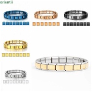 Italy Bracelets, Stainless Steel Square Italian Modules,  Stretchable Italian Charm Bracelets Gift