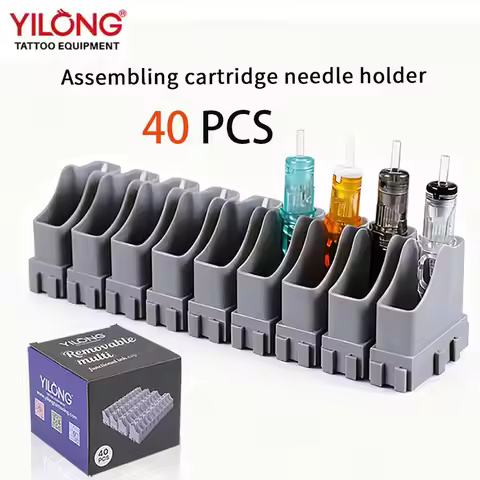 YILONG 40 PCS Multi-Spliced Tattoo Cartridge Holder ABS Tattoo Artist Desktop Storage Combinations R