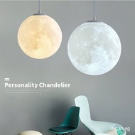 Nordic Creative 3d Moon Printing Pendant Light Chandelier Bedside Lamp Modern Planetary Chandelier R