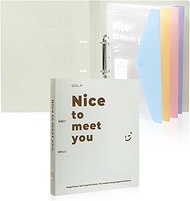 2 Ring Binder with 4 Document Folder, 14.9" × 10.9" × 1.3" PP Plastic Clipboard Binder with 4 Docume