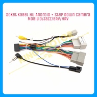 SOKET KABEL HU ANDROID + STEP DOWN KAMERA OEM PNP MOBILIO/BRV/JAZZ/HRV -
