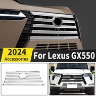 For 2024 Lexus GX550 GX550h Front Grill Chrome Decoration Strip GX 550 550h Exterior Upgraded Access
