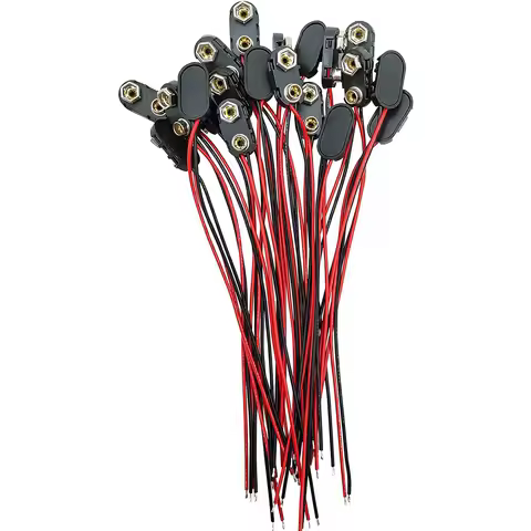 20 PCS /10pcs 9 Volt Battery Connectors I-Type 9 Volt Battery Buckle Connector Hard Buckle Plastic S
