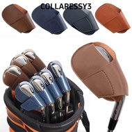 COLLARESSY3 Golf Iron Head Cover Sport Practical Leather Golf Rod Sleeve