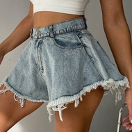 Cacocala 2023 Summer New Women Denim Shorts Jeans Wide Leg Female Loose Short Femme Pantalones Cortos Ropa ClothesTH