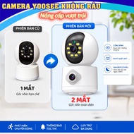 Yoosee Indoor Wifi Camera 2 Eyes 360 Degree FHD No Beard, 2-Way Talk, Color Night Vision