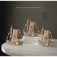 Marine Wooden Yacht Miniature Ship Room Decoration Display | Table Decoration Marine Ship Decoration