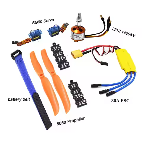 A2212 2212 1400KV Brushless Motor 30A ESC SG90 9G Micro Servo 8060 Propeller for RC Fixed Wing Plane