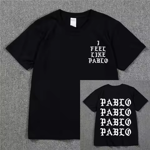 Kanye West Pablo T Shirt Women I Feel Like Paul Print Short Sleeves Tee Season Sporty T-Shirt Hip Ho