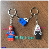 Cute Spider Man Gwen keychain couple backpack pendant compatible with LEGO keychain