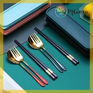 MILENZO Utensil Nordic Portable Tableware Set Stainless Steel 304 Folk Spoon Chopsticks