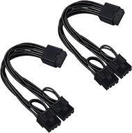 COMeap 2Packs 12VHPWR Cable Extension, 16 Pin Female to Dual 8 Pin(6+2) Male PCIe Conversion GPU Pow