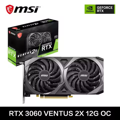 MSI GeForce RTX 3060 VENTUS 2X 12G OC Gaming Graphics Card 12GB GDDR6 192-bit HDMI DP PCI-E 4.0 8Pin