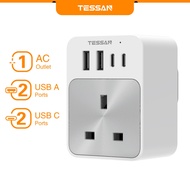 TESSAN Plug Extension Multi Plug Fast Charging with USB Power Socket Adaptor Adapter Plug
