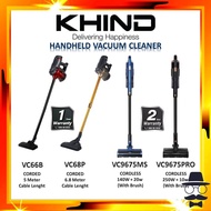 KHIND VC66B / VC68P / VC96575MS / VC96575PRO Handheld Vacuum Cleaner Vacuum Cleaner