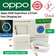 Oppo 65W SuperVooc 2.0 Fast Charger UK Plug with Free SuperVooc Type C Fast Data Cable (Original)