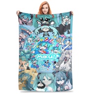 Hatsune Miku singer music anime  Blanket Super Soft Cozy  Throw Blankets for Bed 50x60 Inch Multi-si