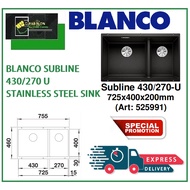 BLANCO SUBLINE 430/270-U STAINLESS STEEL SINK