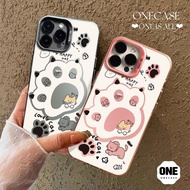 Cat Paws Cute Doodle Case Oppo A3s A15 A17K A7 A54 A12 A76 A57 A18 A38 A16s A55 A16 A74 A5s A31 A77s