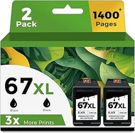 3X Capacity 67XL Ink Cartridge Replacement for HP Ink 67 Black XL HP67 HP67XL 2700 2700e 2752 2752e 