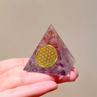 【草莓晶+淺紫晶】奧根能量塔Orgonite (6cm/5cm/4cm)