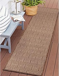 Rugshop Palmaria Modern Geometric Textured Flat Weave Easy Cleaning Outdoor Rugs for Deck,Patio,Back