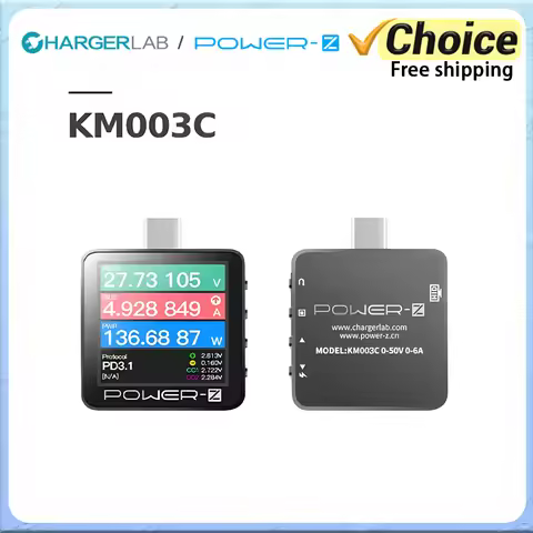 Power-Z KM003C Portable Type-C Fast Charging Tester PD3.1 QC5.0 240W Mxa Digital Voltmeter & Ammeter