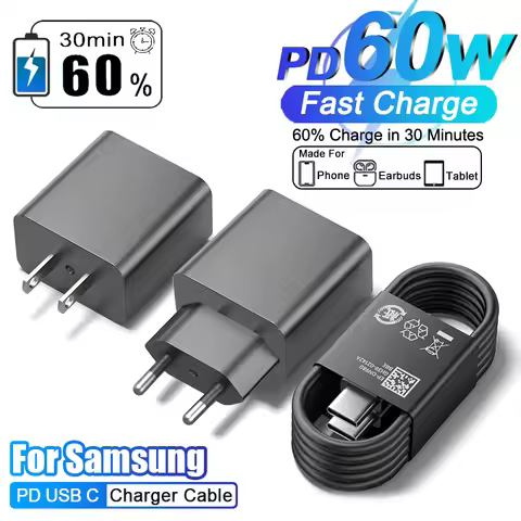 For Samsung 60W Fast Charger For Samsung Galaxy S25 S24 S23 S26 Ultra A57 A56 Type C Charger Fast Ch