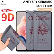 Ceramic Film Anti spy Privacy Screen Protectors For Redmi Note 13 12 12S 11 11T 11s 10 10s 9 9s 8 Pro Plus Pro+ 4G 5G 2023