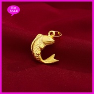 Sand Gold Good Luck Koi Pendant Imitation 3D Hard Gold Year More Clavicle Plated 24k Gold Small Fish Necklace Live Shipping