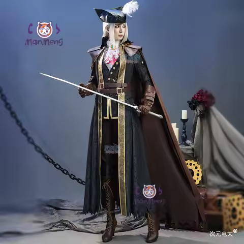 Lady Maria Game Bloodborne Astral Clocktower Hunter Cosplay Costume Coat cloak hat shoe cover gloves