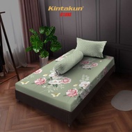 kintakun sprei 100x200 / 120x200 damara bunga dluxe 20cm hijau - 120x200