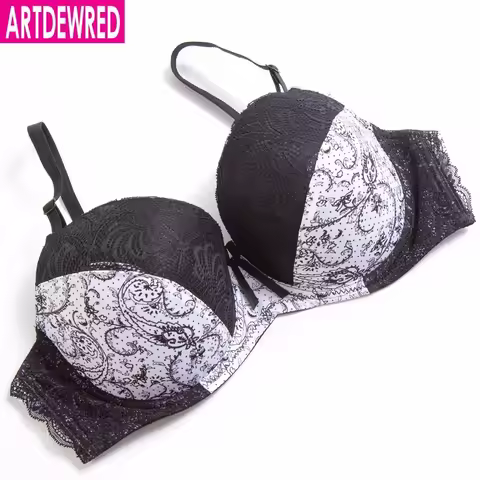 ARTDEWRED D E cup Lace Push Up bra for Plus Size Women 34 36 38 40 42 Women Large Cup Bras Brassiere