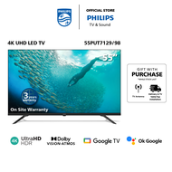 2024 Model Pre Order PHILIPS 4K UHD LED 65 Inch Google TV | 65PUT7129/98 | Youtube | Netflix | meWatch | Google Assistant | Dobly Vision | FOC Tabletop Setup