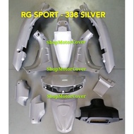 SUZUKI RGS /RG SPORT BODY COVER SET 338 SILVER ( HLD ) MADE IN MALAYSIA COVERSET SUZUKI RG RG-S RG SPORT WARNA KELABU