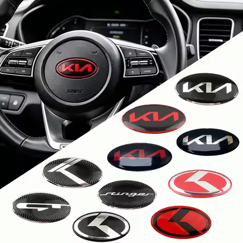 6x3.3cm 3D Oval Car Steering Wheel Emblem Badge for KIA Stinger Sportage KX3 Ceed K7 K5 K3 R Forte R