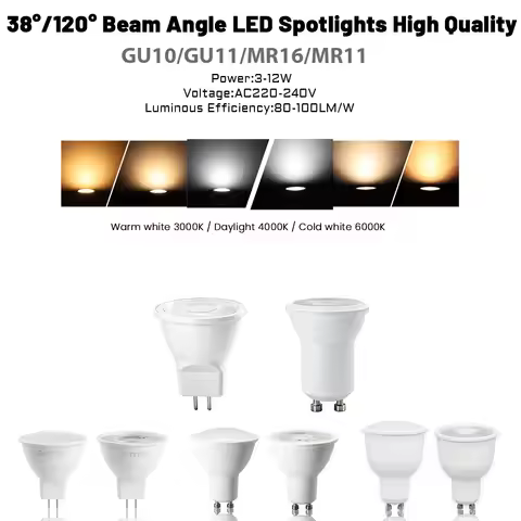 10Pcs 3W MR11 GU11 LED Light Bulbs GU10 AC 220V Energy Saving GU4 GU5.3 Bi-Pin Spotlights Lamp Indoo