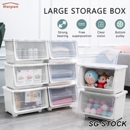 【SG】34L/38L/56L Multipurpose Front Opening Storage Box Stackable Toy Snack Household Storage Cabinet