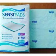 Sensi Underpads/Adult Adhesive Diapers/ Pad Diapers (Perlak) Size L 60x90 Contains 10 Sheets