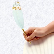 日本Quill Pen 羽毛原子筆Gold奢華系列 G08 羽毛筆 綠意點綴