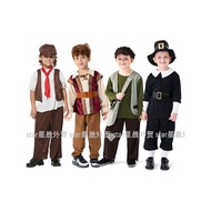 Christmas Traditional European Little Boy Dress Up Kindergarten Retro Farmer Farmer Fairy Tale Drama