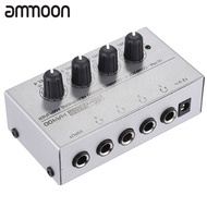 [ammoon]HA400 Ultra-compact 4 Channels Mini Audio Stereo Headphone Amplifier with Power Adapter