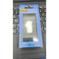 REMAX CAR FAST CHARGER 30W 2 IN 1 UDB 1+ TYPE-C RCC231