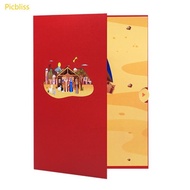 Picbliss Foldable Christmas House 3D Card with Envelope Handmade Greeting Card for Friend Stylish Fe