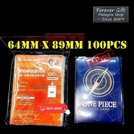 TCG One Piece Card Sleeve 64x89mm Sarung Kad 100PCS | Card Protector For Pokémon OPCG 全哥卡套 HENWEI D3